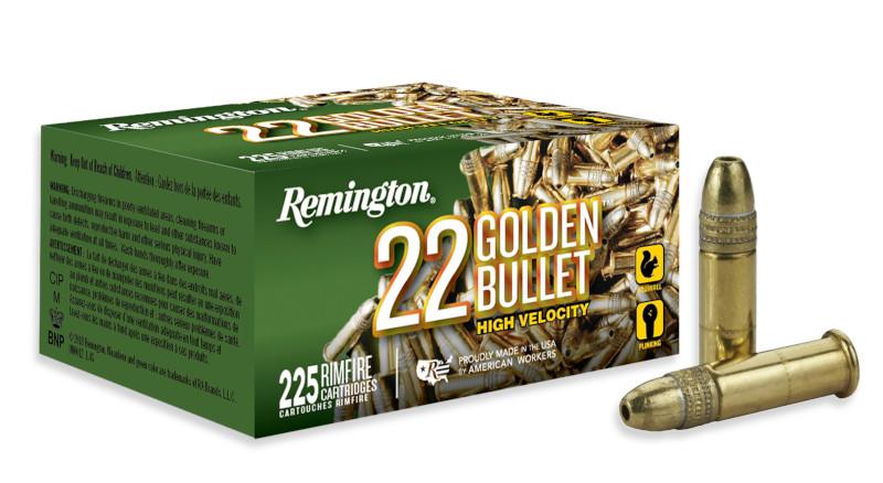 Remington Ammunition 21229 Golden Bullet Rimfire 22LR 36gr Plated Hollow Point 225 Per Box/10 Case